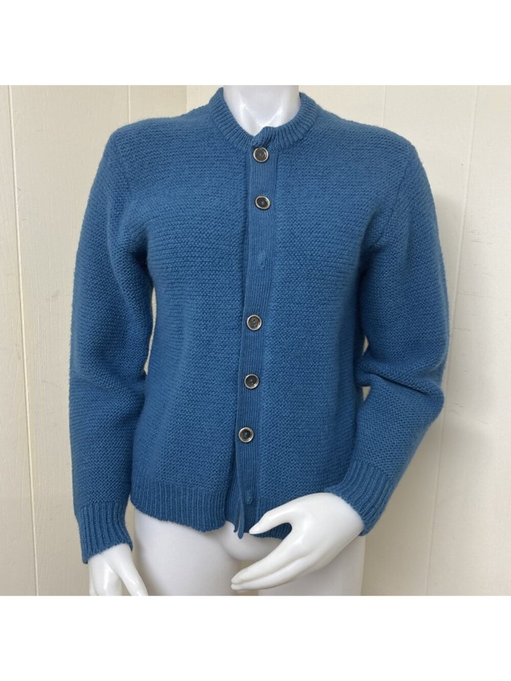 VTG Jantzen Sweater Mens M Turquoise Cardigan Made In USA Cobain 60s 70s Knit